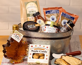 Vegan Breakfast Gift Basket | Vermont Maple Syrup | Maple Candy | Vegan Sweets