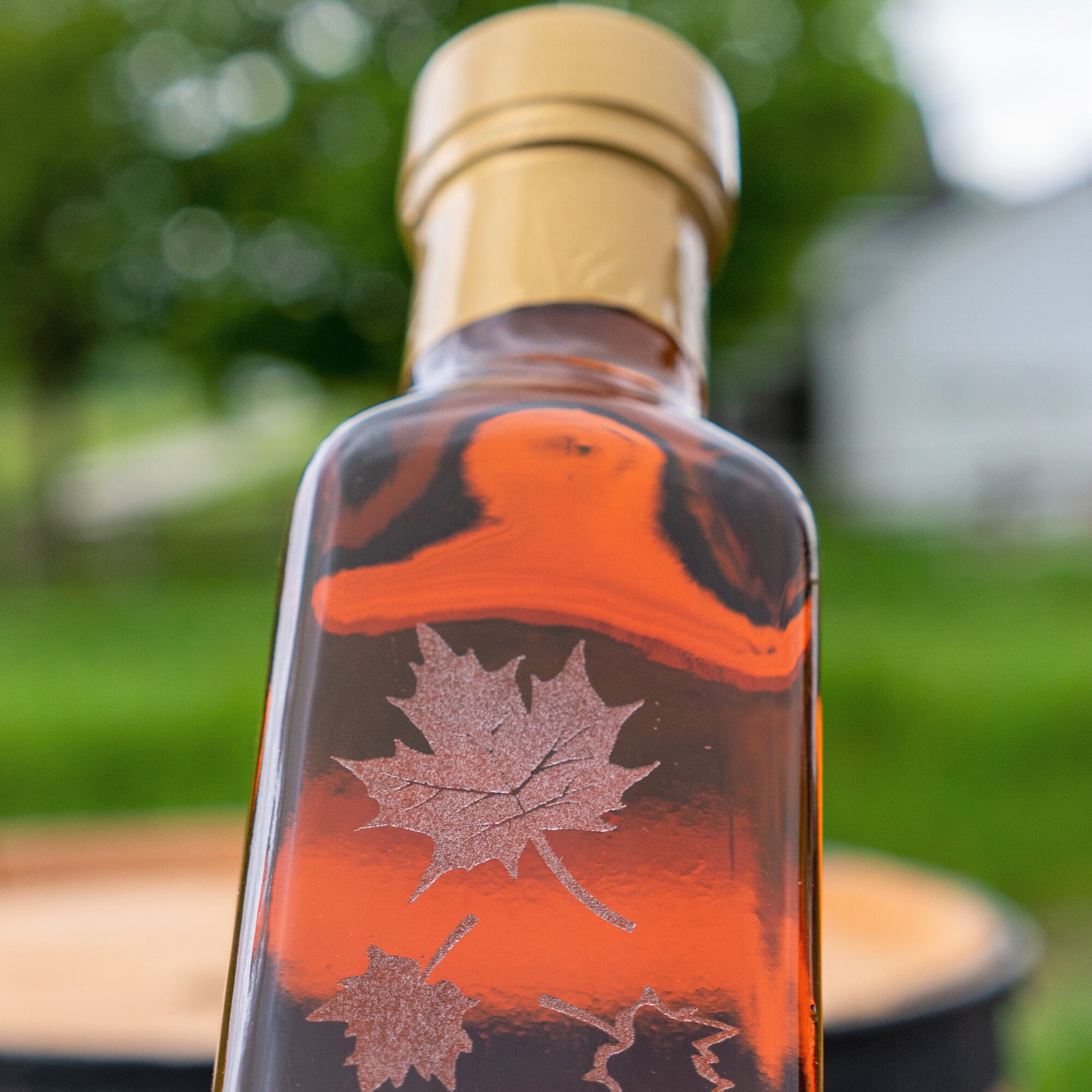 Maple Syrup in Autumn Leaf Bottle Maple Syrup Gifts Golden Etsy