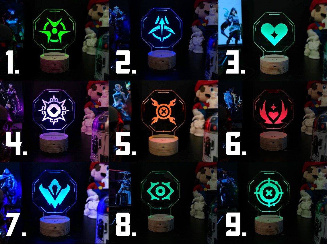 Valorant Reyna Acrylic LED Lamp Reyna Valorant RGB Lamp Etsy