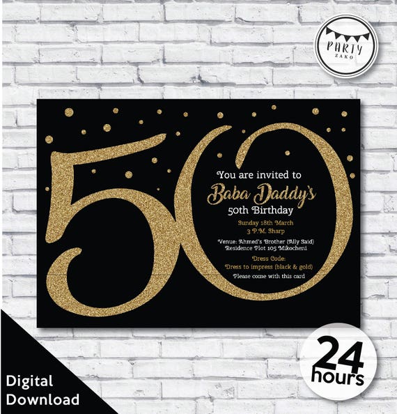 50th birthday invitation for dad