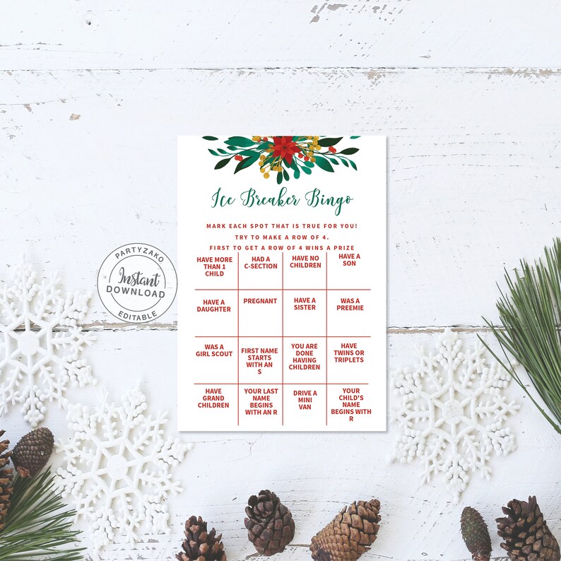 Christmas Ice Breaker Bingo / Printable - Etsy
