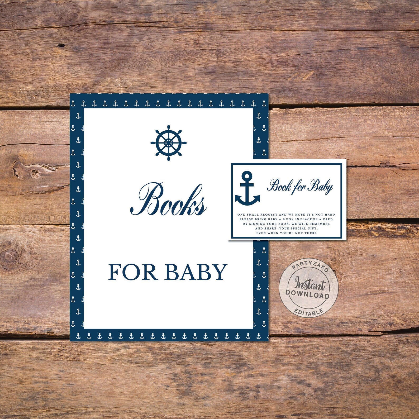 Nautical Books for Baby / Nautical Book Request Baby Shower/ Etsy