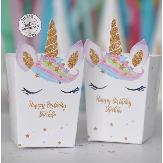unicorn popcorn box template