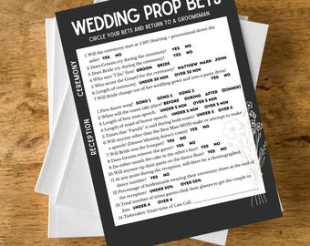 Wedding Prop Bets