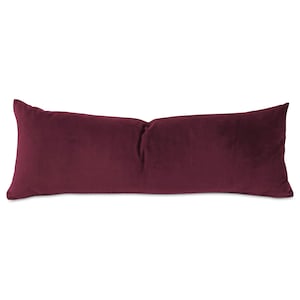 Velvet Extra Long Lumbar Pillow Cover 13x36 in Burgundy