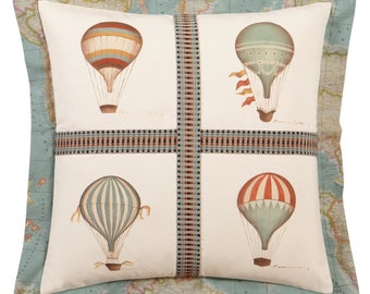 Kai Hand-Painted Balloons Throw Pillow Cover 22x22