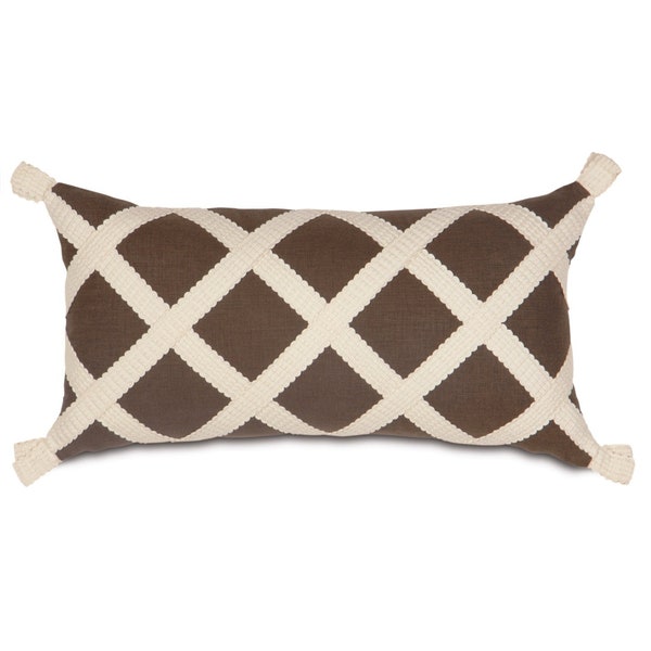 Chestnut Brown Leon Gimp Trim Lumbar Pillow Cover 11x21