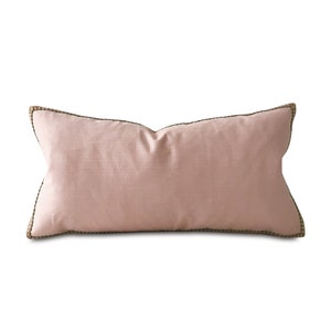 Blush Pink Solid Lumbar Pillow Cover 11x21