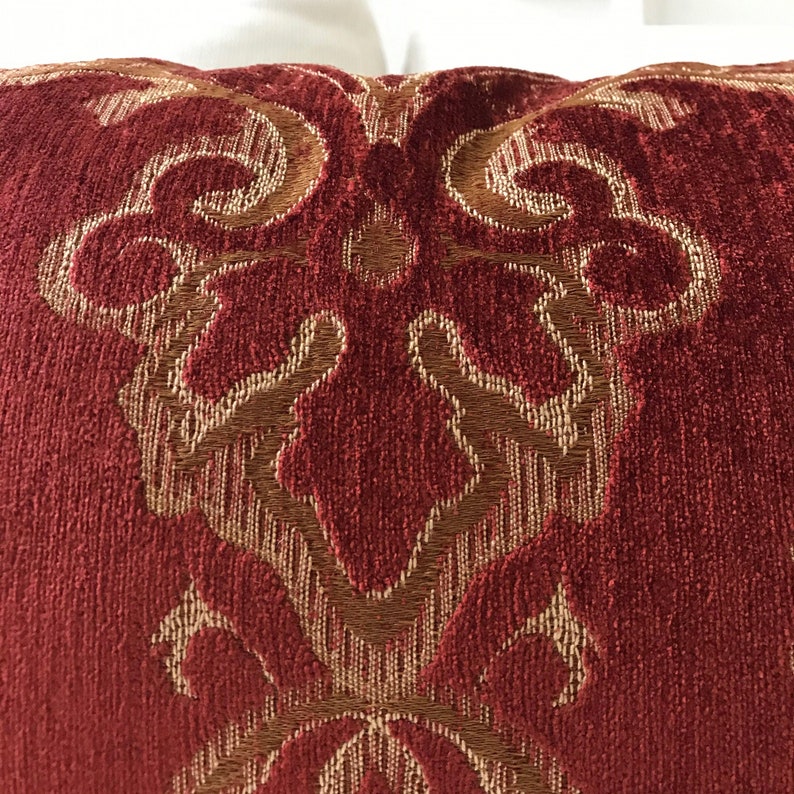 Ruby Red Traditional Damask Lumbar Pillow Cover 13x22 Etsy