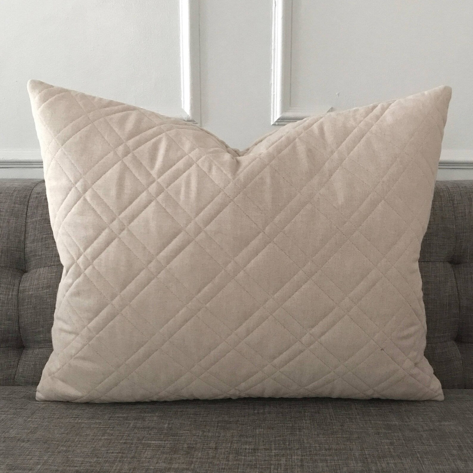 Beige Matelasse Sham Pillow Cover 20 X 25 Etsy