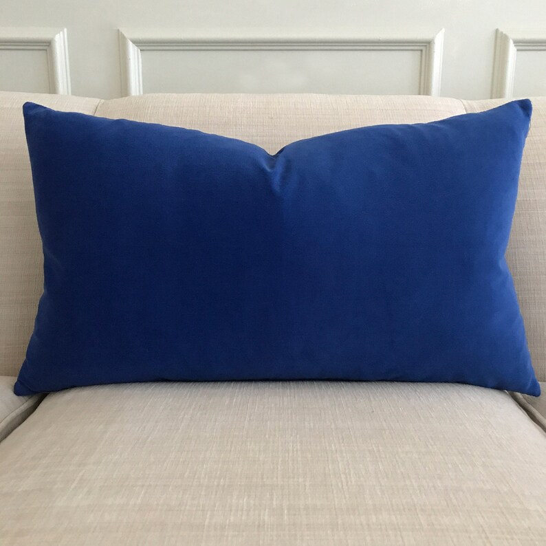 Royal Blue Velvet Decorative Lumbar Pillow Cover 15 X Etsy