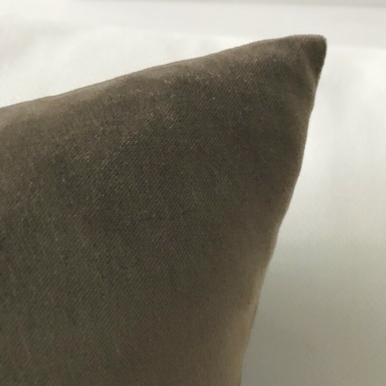 Mocha Velvet Throw Pillow Cover 24x24 Etsy