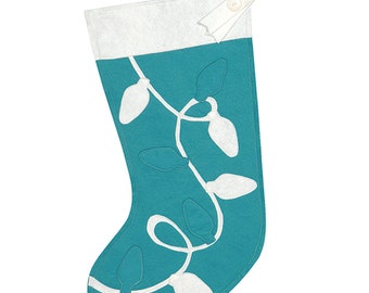 Christmas Lights Felt Stocking 20"x12"