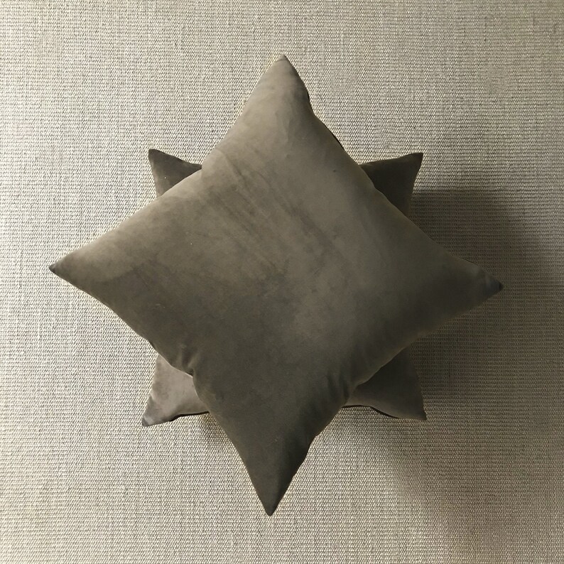 Mocha Velvet Throw Pillow Cover 24x24 Etsy