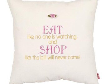 LOVELY VELVET PILLOW | Sayings Pillow | Unique 14x14 Pillow |  White Velvet Pillow | Adorable Velvet Quote Cover Knife Edge Finish Pillow