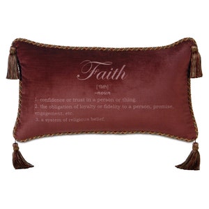 Poised Velvet &#39;Faith&#39; Decorative Pillow Cover 15x26