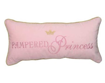 Baby Pink 100% Velvet Phrase Pillow 8x16