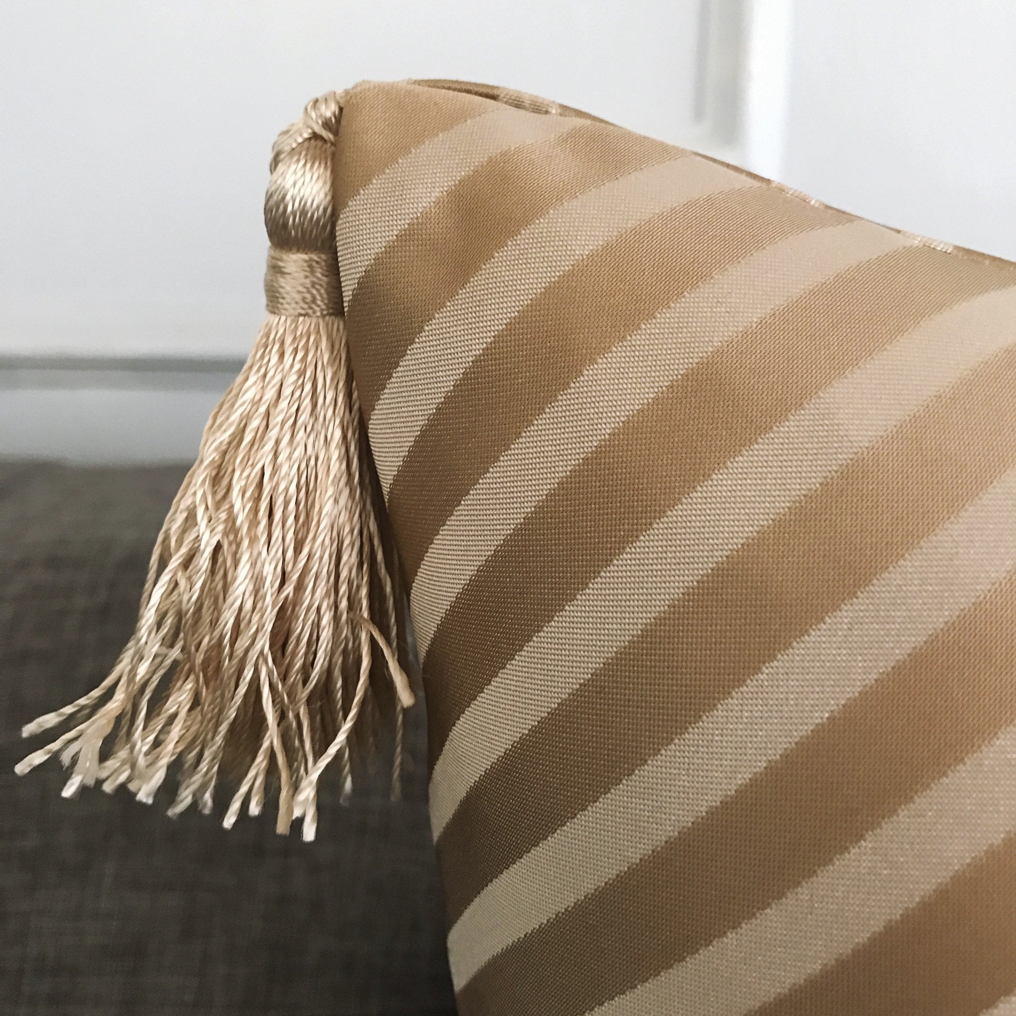 Metallic Gold Striped Tassel Decorative Pillow Cover 20 Etsy
