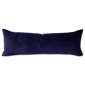 Funda de almohada lumbar extra larga de terciopelo, 33 x 91 cm, azul medianoche