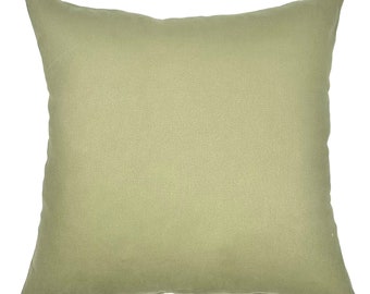 Olive Green Canvas Throw Pillow Cover 20x20