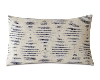 Teena Denim Geometric Lumbar Pillow Cover 13x22
