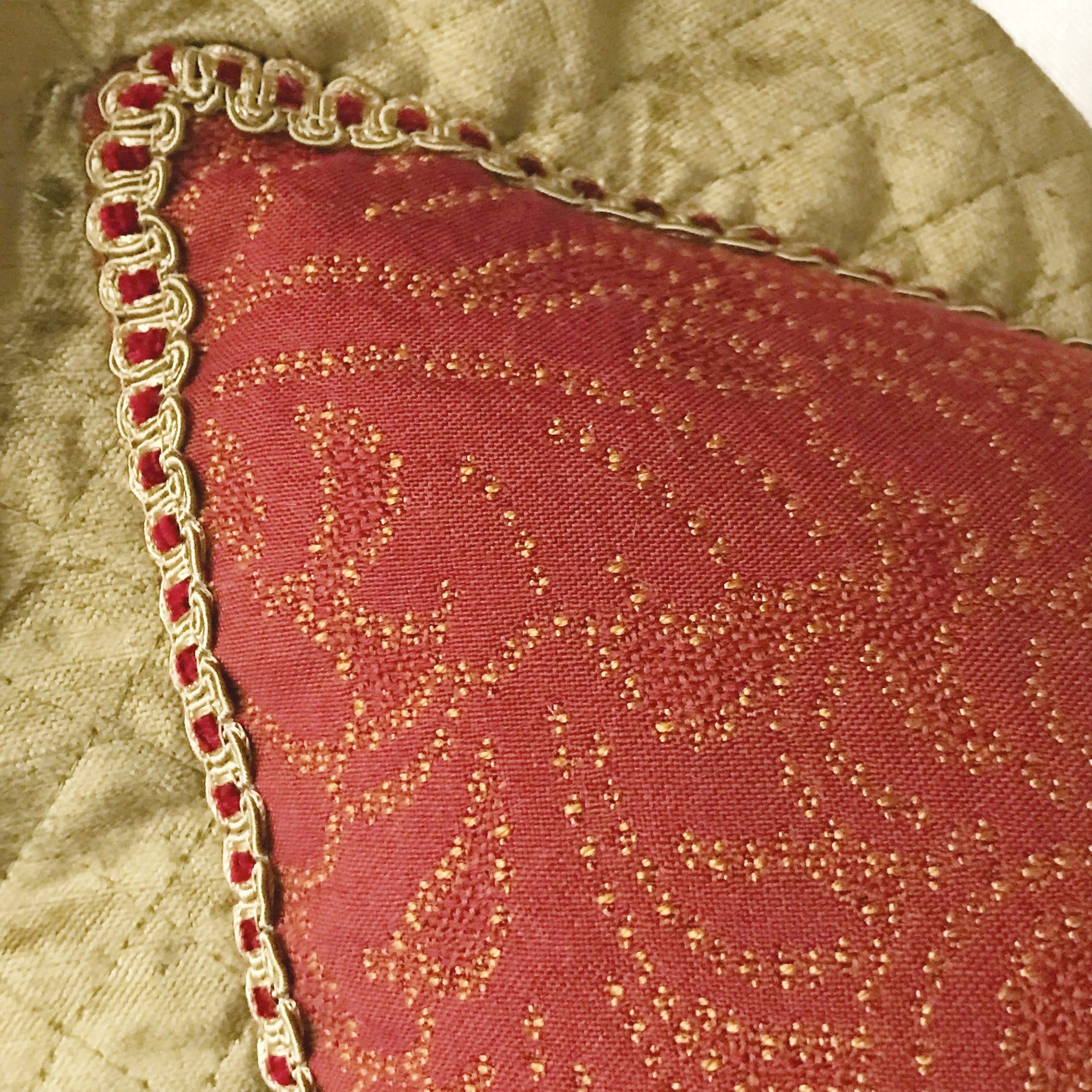 Burgundy Euro Sham Pillow Cover with Quilted Gold Velvet Etsy