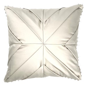 Silver Glam Satin Pleated Throw Pillow Cover 17&quot;X17&quot;