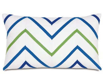 White And Blue Hopscotch Outdoor Pillow 13x22