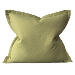 Olive Green Woven Geometric Large Pillow Cover 26"x26"