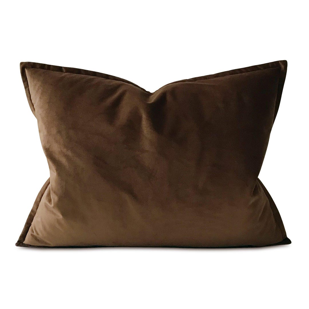 Velvet Standard Sham 20x27 in Brown - Etsy