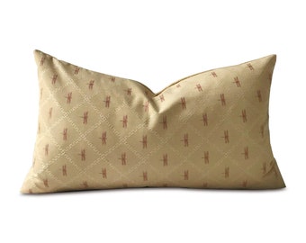 Spring Dragonfly Embroidered Lumbar Pillow Cover 15x26