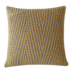 Embossed Weave Dotted Throw Pillow Cover 20x20 in Mustard