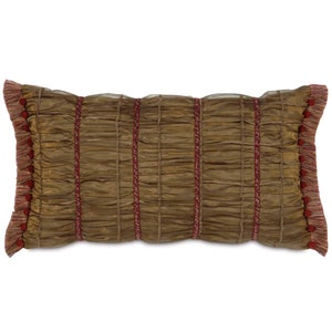 Barrington Bronze Ruched Lumbar Pillow Cover 15x26