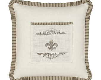 La Maison Fields Fleur de Lis Throw Pillow Cover 20x20