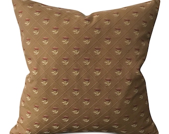 Copper English Trellis Floral Throw Pillow Cover 20x20