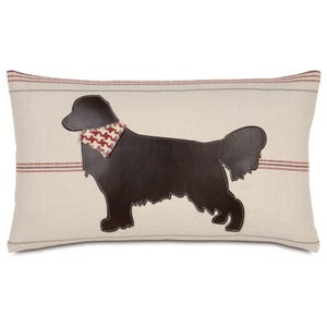 Golden Retriever with Bandana Decorative Pillow Cover 13" x 22"