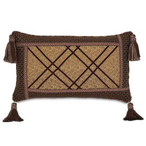 Hayworth Velvet Ribbon Lumbar Pillow Cover 13x22