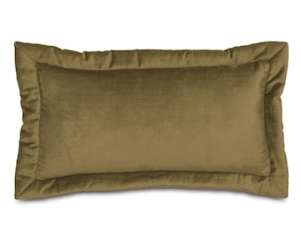 Lars Velvet Decorative Pillow Cover 11x21 in Olive
