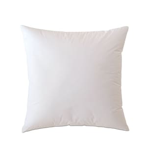 May include: A white square pillow with a smooth, soft surface. The pillow is made of a high-quality material and is perfect for sleeping or lounging.
