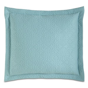 Aqua Matelassé Throw Pillow Cover 20x20