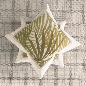 Tropical Palm Leaf Woven Throw Pillow 20&quot; x 20&quot;