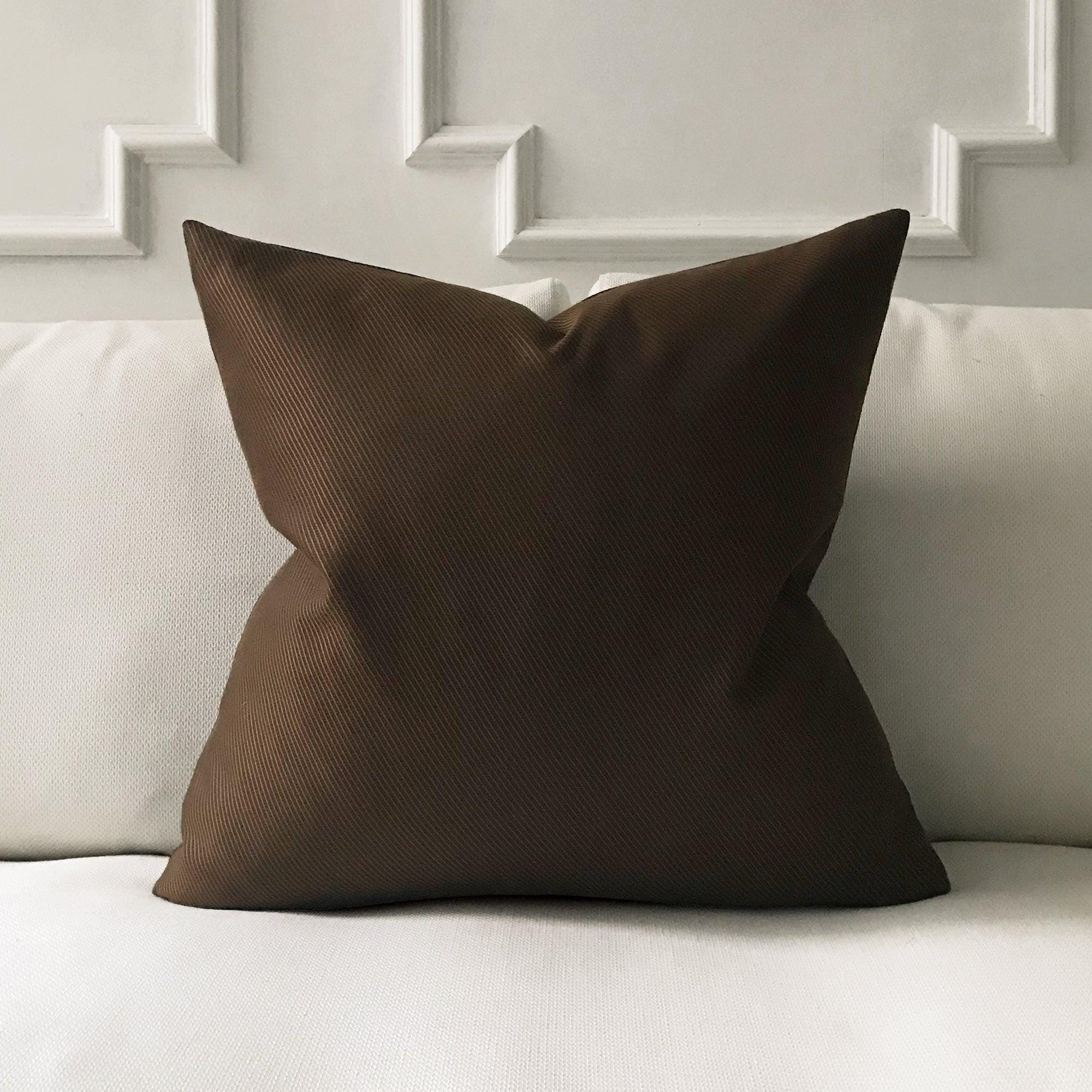 Homescapes Cuscino In Cotone A Trecce, 18x18 Pollici (45x45 Cm), Color Cioccolato, 100% Cotone, Lavabile In Lavatrice