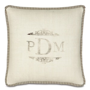 La Maison Coffee Bean Monogram Throw Pillow Cover 20x20