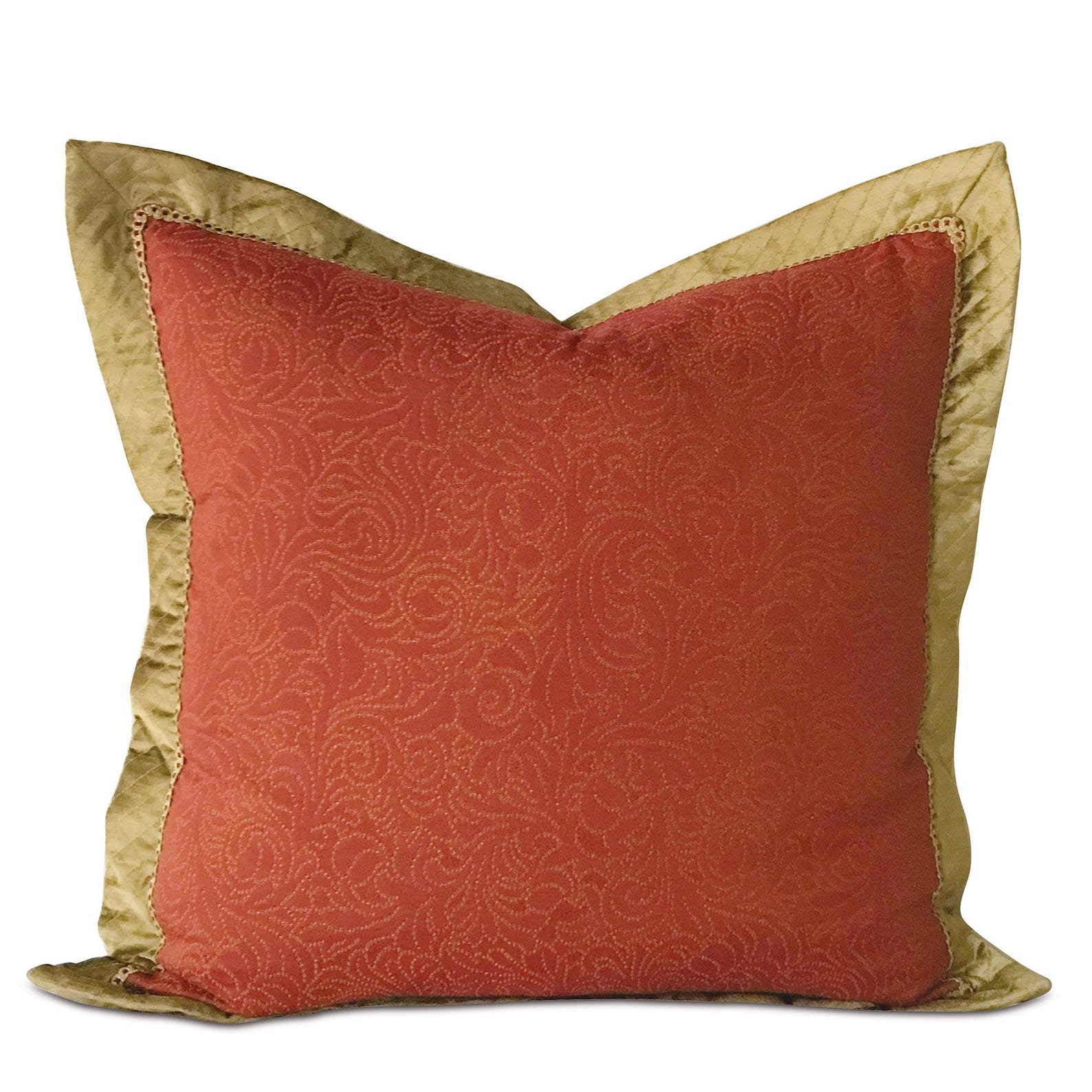 Burgundy Euro Sham Pillow Cover With Quilted Gold Velvet Etsy UK