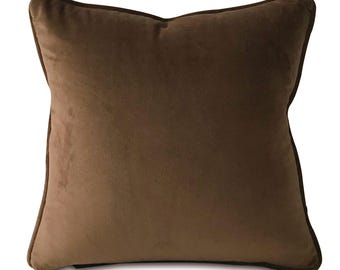 Chocolate Velvet Throw Pillow Cover 18x18