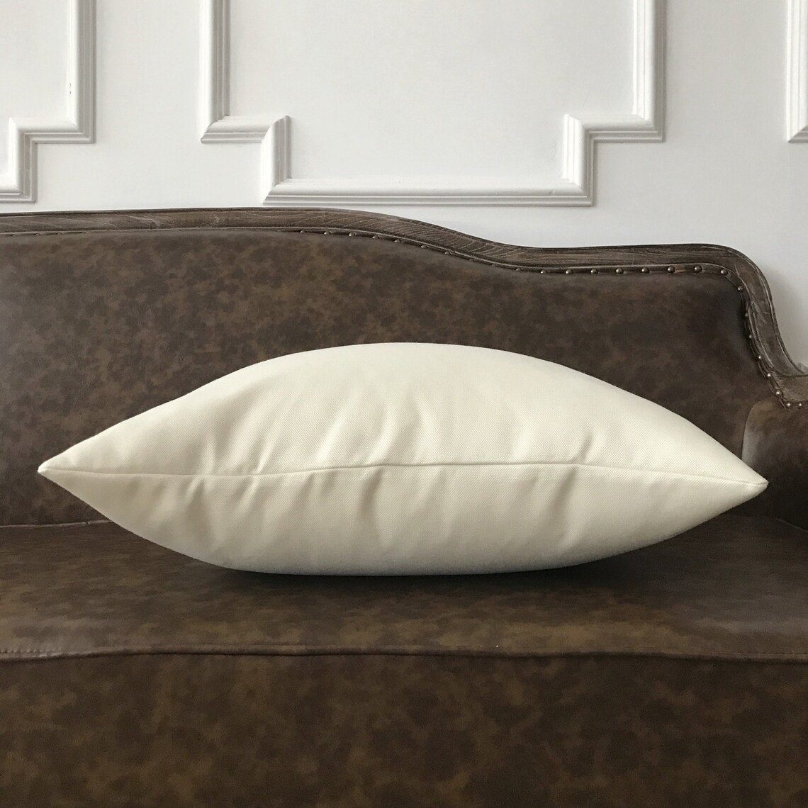 Cream Solid Throw Pillow Cover 22x22 Etsy UK