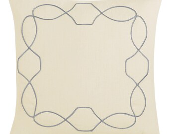 Ivory Asscher Linen Decorative Pillow Cover 20" x 20"