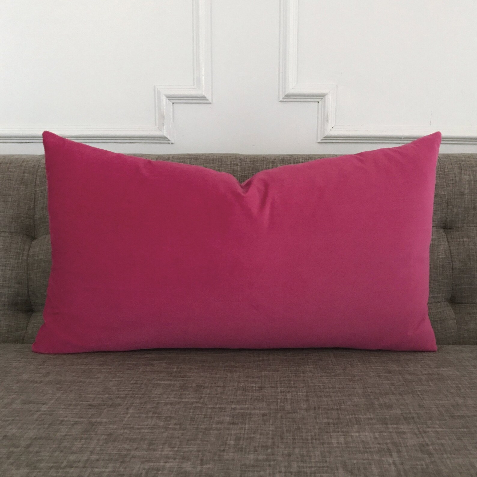 Magenta Velvet Decorative Pillow Etsy