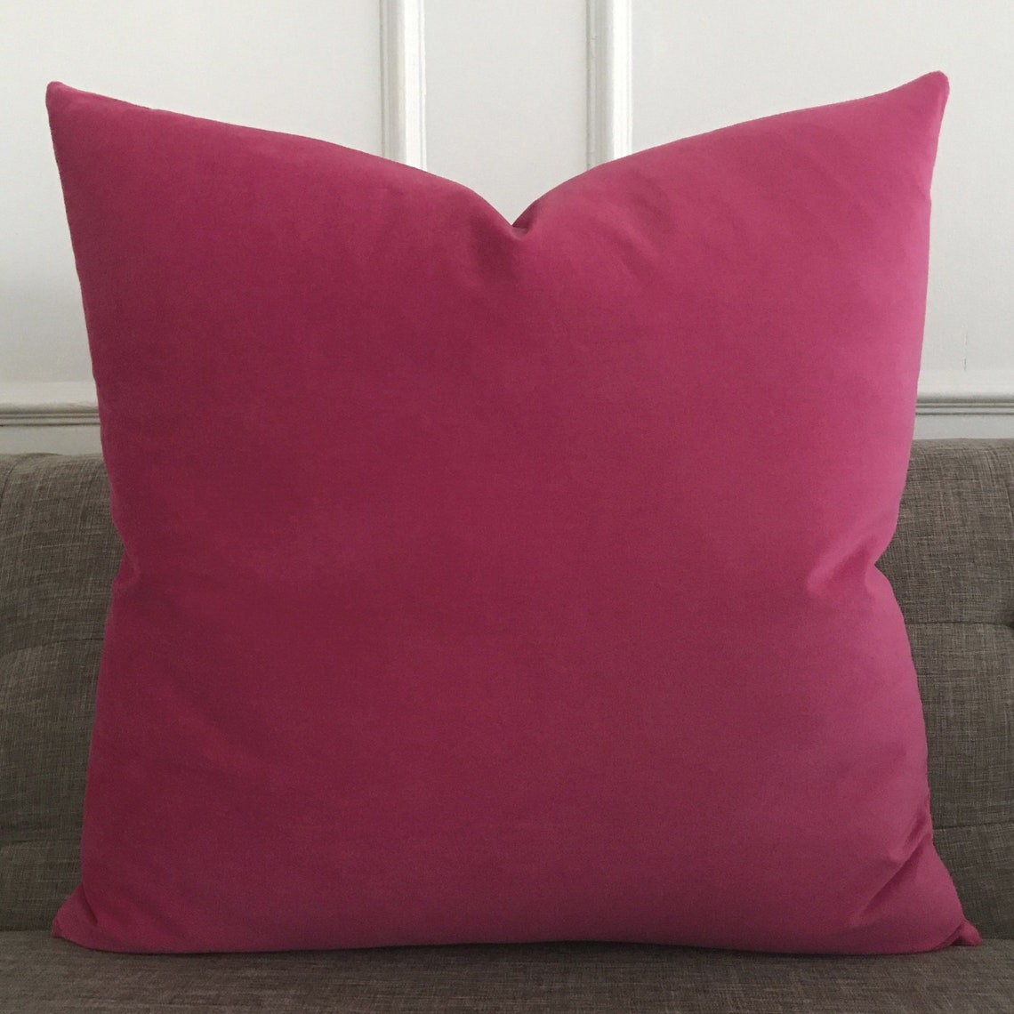 Magenta Velvet Decorative Pillow Etsy