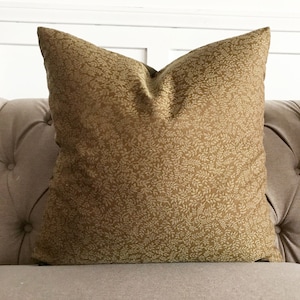 Olive Green and Brown Leaf Decorative Pillow Cover